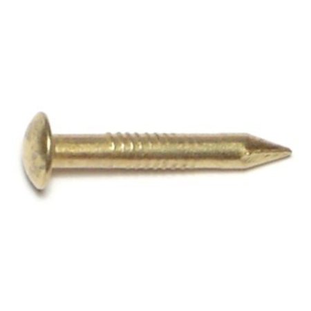MIDWEST FASTENER 1" Brass Plated Steel Flat Head Nails 10PK 69747